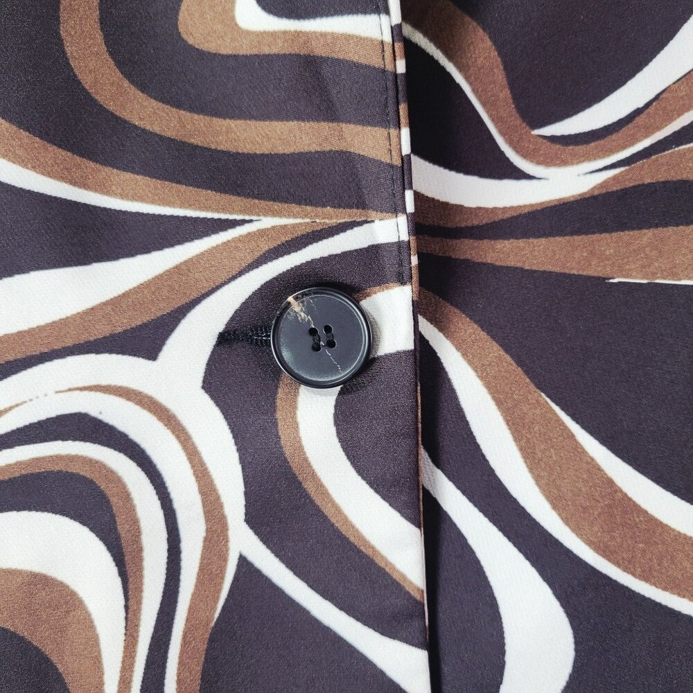 Nasty Gal Womens Blazer M Brown Black White Swirl Preppy Grunge Evening Out - Picture 5 of 13